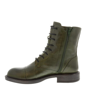 Carl Scarpa Rosemarie Green Leather Lace Up Ankle Boots